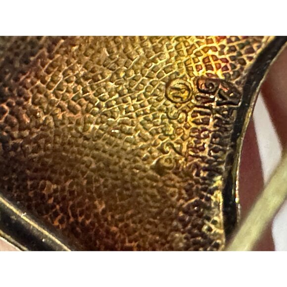 Vintage signed Ivar T Holth Norway Sterling Silver and Enamel Sailboat Brooch Pi - Picture 6 of 7